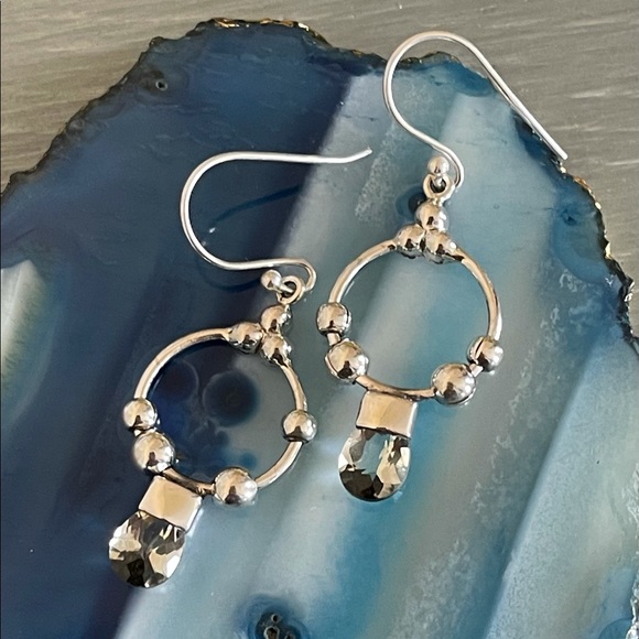 🌟 Blue Topaz Sterling Silver Earrings - Picture 4 of 8